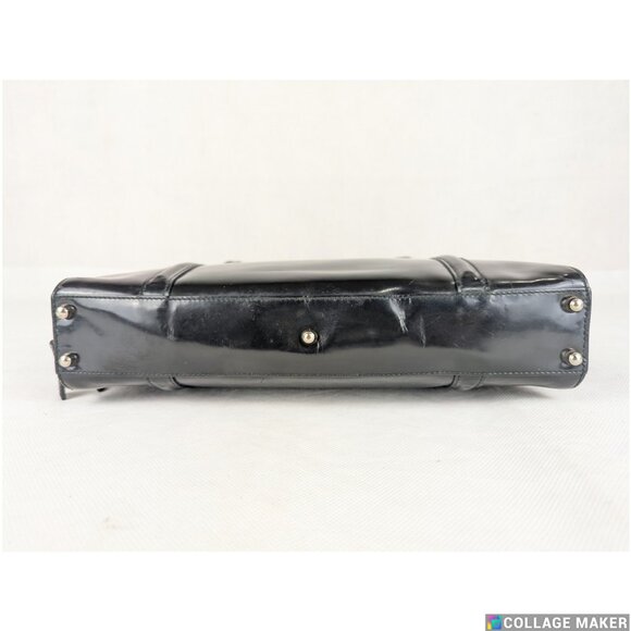 Gucci Enamel Handbag Auth Black Patent Leather Medium Women Made in Italy - Picture 7 of 12